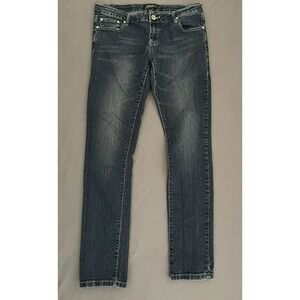 GOGO Diamond Embroidered Jeans Women's Skinny Stretch Dark Denim Size 13 Stretch